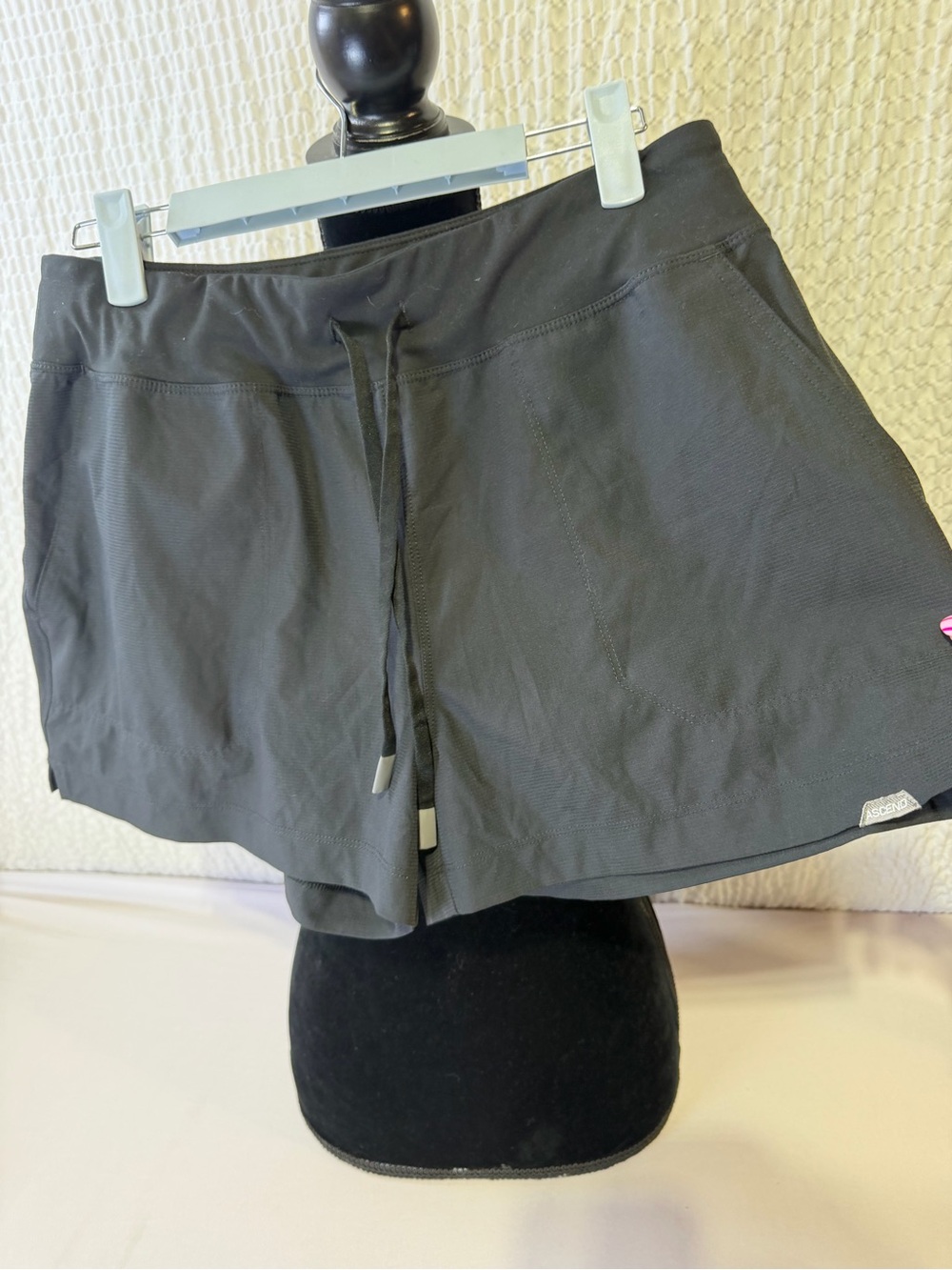 Ascend Black Athletic Skort with Drawstring Waist